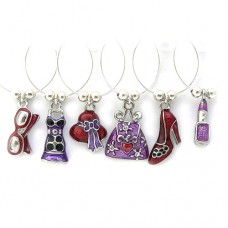Enamel Girlie Wine Glass Charms