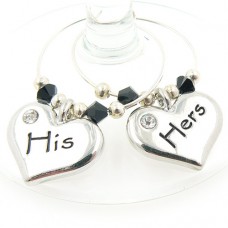 His and Hers Wine Glass Charms