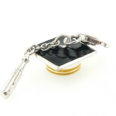 Enamel and Silver Mortar Board Charm
