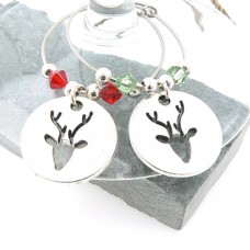 Stags Head Wine Glass Charms - Set of 6