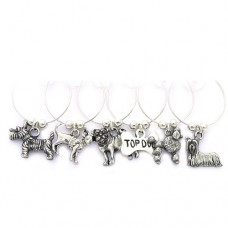 Dog Breeds Wine Glass Charms